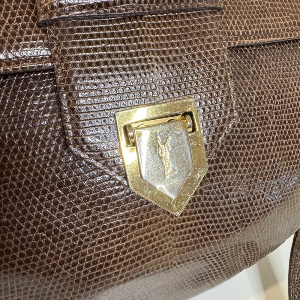 Yves Saint Laurent Vintage Lizard Leather Shoulder Bag - Picture 4 of 8